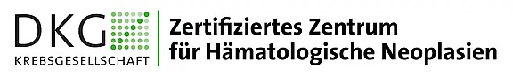 Siegel der Deutschen Krebsgesellschaft (DKG): „Zertifiziertes Zentrum für Hämatologische Neoplasien“.