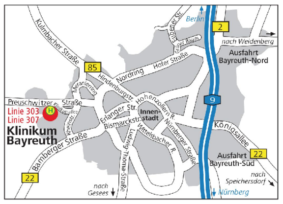 Anfahrtsskizze Klinikum