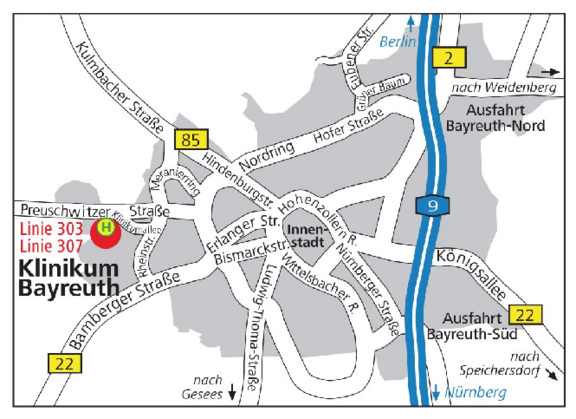 Anfahrtsskizze Klinikum