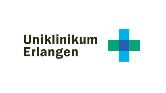 Logo des Universitätsklinikums Erlangen. Es zeigt den Schriftzug "Universitätsklinikum Erlangen" links und ein grafisches Pluszeichen in verschiedenen Farben rechts.